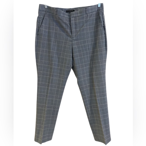 Banana Republic Pants - Women’s Banana Republic Ryan Grey, Black & Blue Plaid Flat Front Pants, Size 14